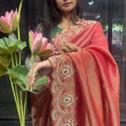 Pure Kanchi Tissue Saree with Zardozi Handwork