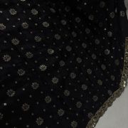Black Chinnon with 2D Contrast Color Pallu
