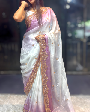 Pure Space Silk Saree Velvet Shining