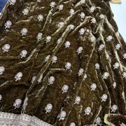 Crepe Satin With Velvet Embroidery Blouse