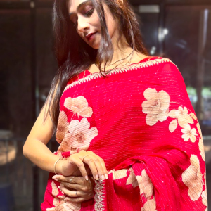 Pure Georgette Floral Printed Saree