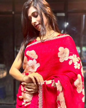 Pure Georgette Floral Printed Saree