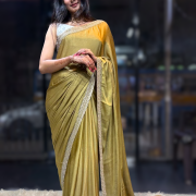 Crepe Satin With Velvet Embroidery Blouse