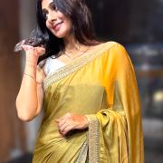 Crepe Satin With Velvet Embroidery Blouse