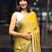 Crepe Satin With Velvet Embroidery Blouse