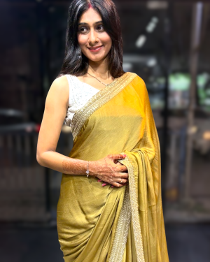 Crepe Satin With Velvet Embroidery Blouse