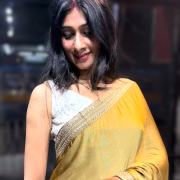 Crepe Satin With Velvet Embroidery Blouse