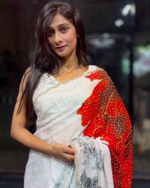 Floral Printed Chinnon handwork Saree