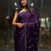 Pure Sartin Stone work Saree
