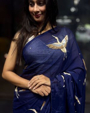 Chinnon Georgette with Flamingo Handwork Saree