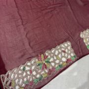 3D Sequence Saree With Cutwork Border