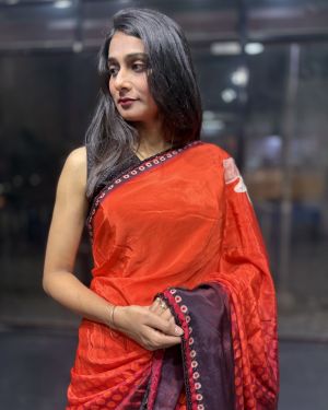 Celebrity Inspired Saree on Pure Digital Printed Crepe