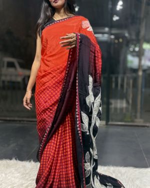 Celebrity Inspired Saree on Pure Digital Printed Crepe