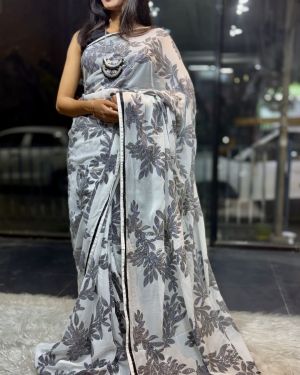 Pure Georgette Sequence Saree