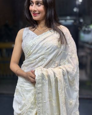 Sitara Jaal Chikankari Off-White