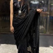 Sitara Jaal Chikankari Black