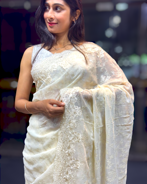 Kashish Sequin Jaal(Off-White)