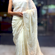 Kashish Sequin Jaal(Off-White)