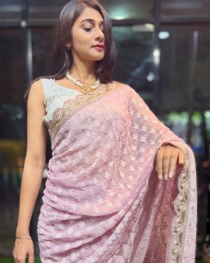 Nawabi Pearl Noor – Pure Georgette Chikankari Royale