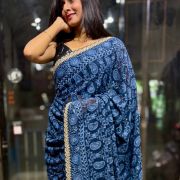 Noor Pearl Georgette Chikankari Saree