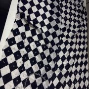 Midnight Monochrome Muse – Pure Chinnon Digital Stripe Saree 🖤🤍✨