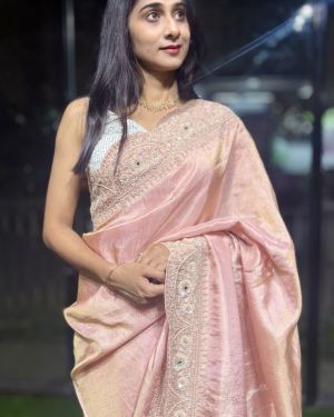 NoorRuh Ruby Royale Kanchi Crepe Tissue Saree