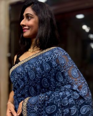 Noor Pearl Georgette Chikankari Saree