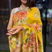 GulRang Dual Bloom Tissue Silk Saree