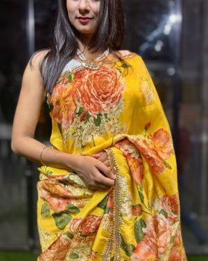 GulRang Dual Bloom Tissue Silk Saree