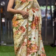 GulRang Dual Bloom Tissue Silk Saree