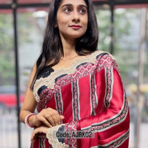 Ajrak Aura Modal Silk Saree