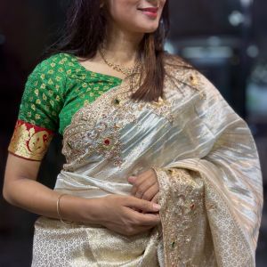 Ruby Royale Kanchi Tissue Chanderi Silk Saree