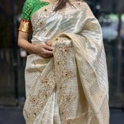 Ruby Royale Kanchi Tissue Chanderi Silk Saree