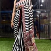 Royal Ajrak Zardozi Heritage Saree