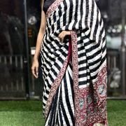 Royal Ajrak Zardozi Heritage Saree