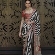 Royal Ajrak Zardozi Heritage Saree