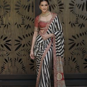 Royal Ajrak Zardozi Heritage Saree