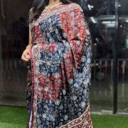 Midnight Royale Ajrak – The Kolkata Heirloom
