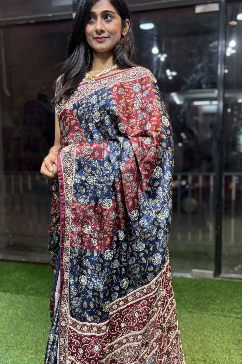 Midnight Royale Ajrak – The Kolkata Heirloom
