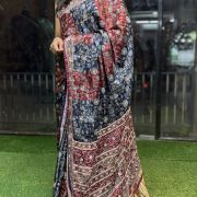 Midnight Royale Ajrak – The Kolkata Heirloom