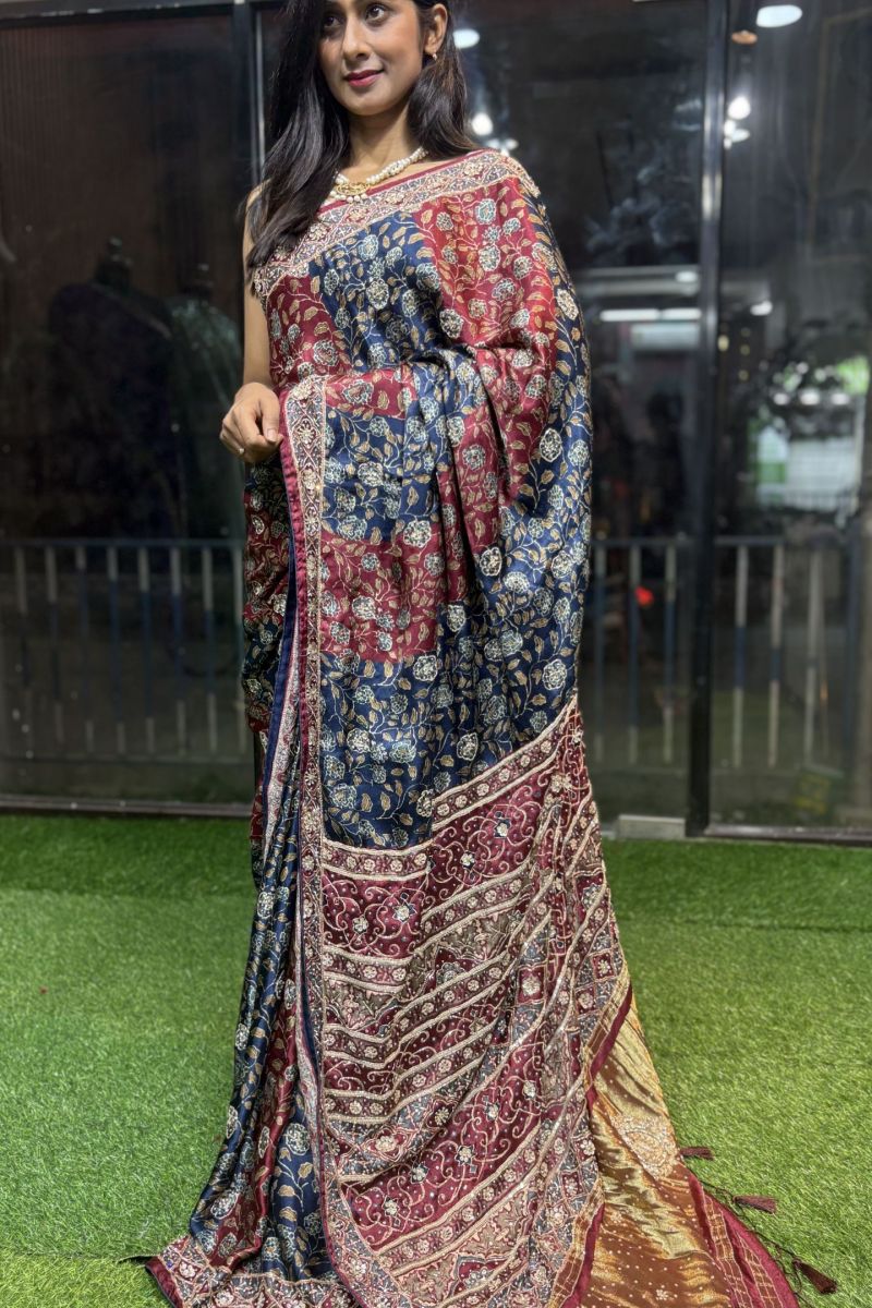 Midnight Royale Ajrak – The Kolkata Heirloom