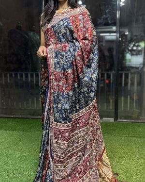 Midnight Royale Ajrak – The Kolkata Heirloom