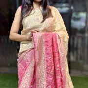 Noor-e-Rang Khaddi Crepe Bandhni