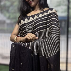 Royal Noor Ajrak Elegance Saree