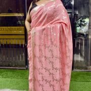 Midnight Sparkle Georgette Saree
