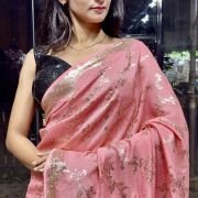 Midnight Sparkle Georgette Saree