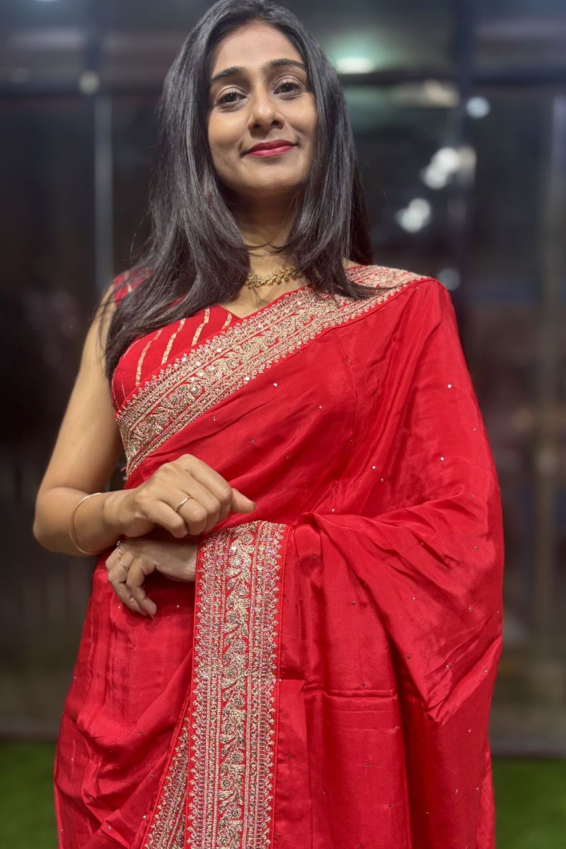 Noor Mukaish Royale Crepe Saree