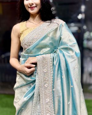 Moonlit Maharani Dual Tone Kanchi Tissue Saree