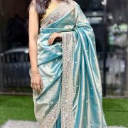 Moonlit Maharani Dual Tone Kanchi Tissue Saree
