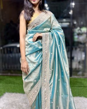 Moonlit Maharani Dual Tone Kanchi Tissue Saree